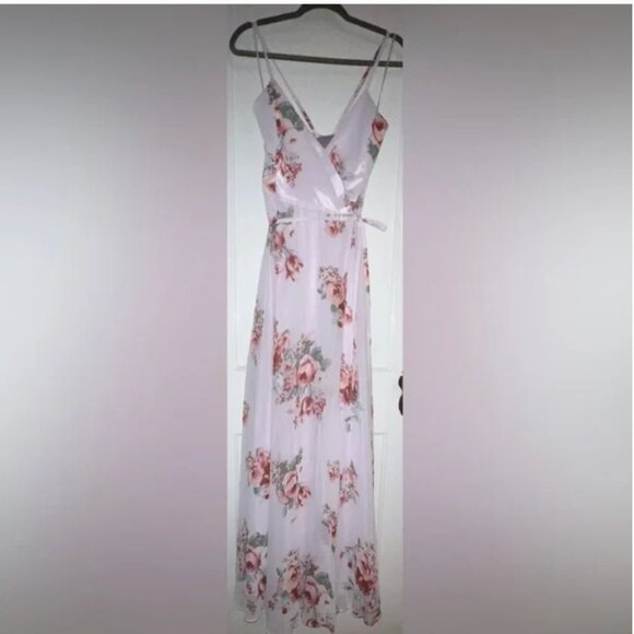 Lulus Elegantly Inclined Lavender Floral Wrap Maxi Dress - Picture 3 of 3